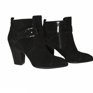 Donald J Pliner Black Belted Suede Bootie